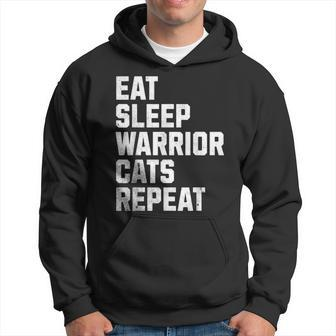 Eat-Sleep-Warrior Cats-Repeat Cat Lover Hoodie - Thegiftio UK