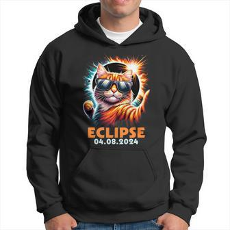 Eclipse 2024 Cat Taking A Selfie With Total Solar Eclipse Hoodie - Seseable