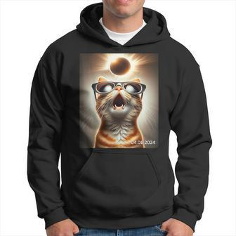 Eclipse Cosmic Tabby Cat With Sunglasses Solar Eclipse 2024 Hoodie - Monsterry AU