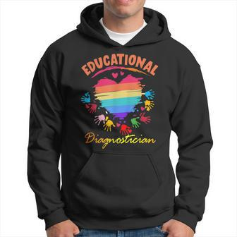 Educational Diagnostician Hand Print Inspriring Quote Hoodie - Monsterry