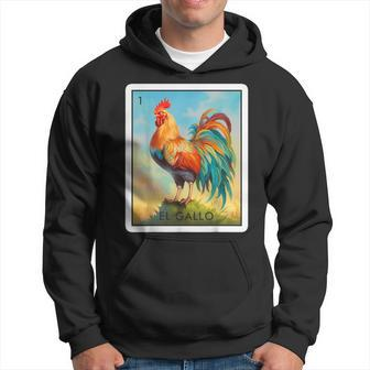 El Gallo Mexican Lottery Bingo Game Traditional Rooster Card Hoodie - Monsterry CA