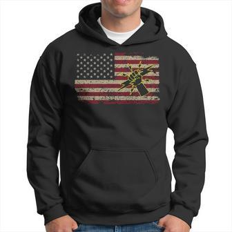 Electrician America Flag Patriotic Electricity Hoodie | Mazezy