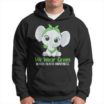Elehant Mental Health Awareness Green Ribbon Hoodie - Seseable