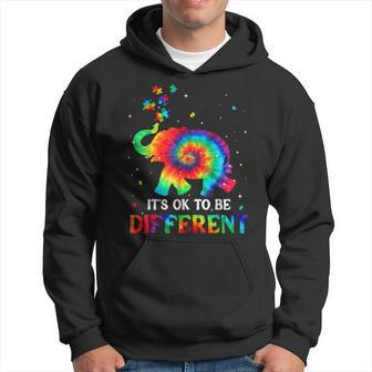Elephant Tie Dye It’S Ok To Be Different Autism Awareness Hoodie - Seseable