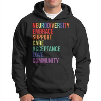Embrace Support Neurodiversity Brain Adhd Autism Awareness Hoodie - Thegiftio