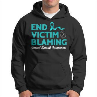 End Victim Blaming Sexual Assault Awareness Month Hoodie - Seseable