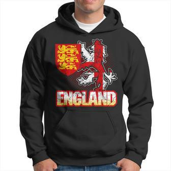 England English Flag Coat Of Arms Football Lion British Hoodie - Monsterry