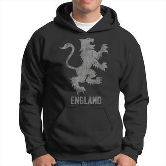 England Flag Heraldry Lion English Football Soccer Patriotic Hoodie - Monsterry