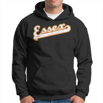 Essex Retro Distressed Look In Essex County Flag Colours Hoodie - Seseable