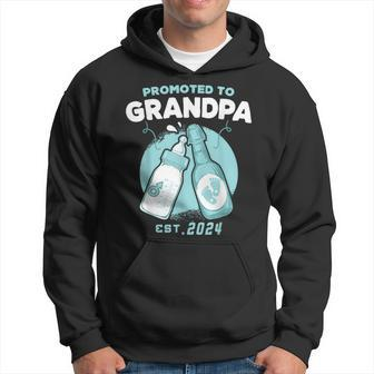 Est 2024 Grandpa Promoted To Grandpa Baby Boys Father's Day Hoodie - Monsterry AU