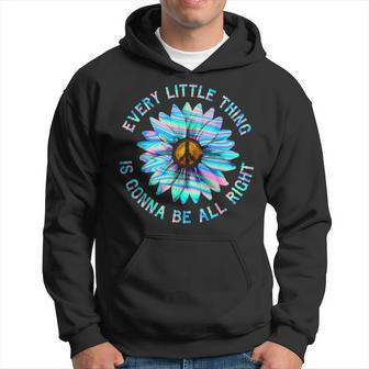Every Little Thing Is Gonna Be Alright Hippie Flower Hoodie - Thegiftio UK