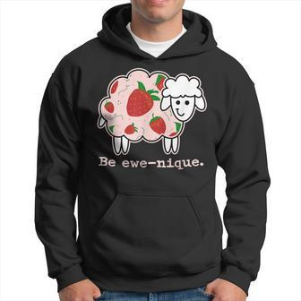 Be Ewe-Nique Strawberry Pink Summer Pattern Cartoon Sheep Hoodie - Monsterry CA