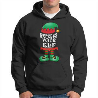 Express Your Elf Elves Pun Christmas Hoodie - Monsterry