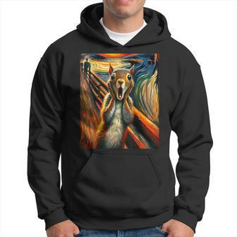 Expressionist Scream Squirrel Lovers Artistic Squirrel Hoodie - Seseable