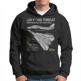 F-14 Tomcat F14 Aircraft Airplane Blueprint Facts Hoodie - Thegiftio UK
