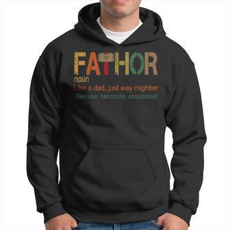 Fa-Thor Like Dad Just Way Mightier Hero Fathers Day Hoodie - Thegiftio UK