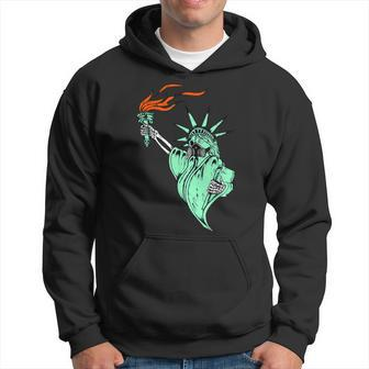 Face Gas Mask Statue Of Liberty Freedom Political Humor Hoodie - Monsterry