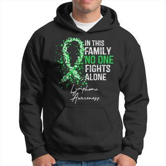 In This Family No One Fights Alone Lymphoma Awareness Hoodie - Monsterry AU