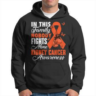 In This Family Nobody Fights Alone Kidney Cancer Awareness Hoodie - Seseable