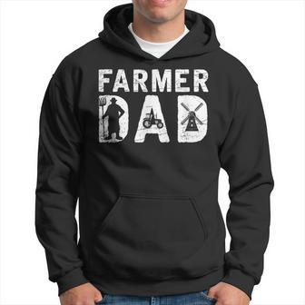 Farmer Dad Tractor Farming Fathers Day Farmer Hoodie - Monsterry