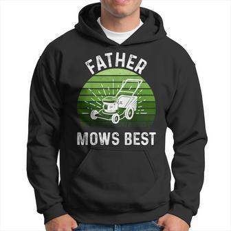 Father Mows Best Lawn Mowing Retro Fathers Day Hoodie - Monsterry
