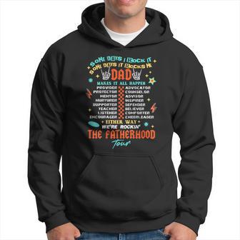 Fatherhood Tour Some Days I Rock It Dad Father's Day Back Hoodie - Thegiftio UK