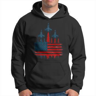 Fathers Day 4Th July American Usa Flag Fighter Jets Dad Hoodie - Thegiftio UK