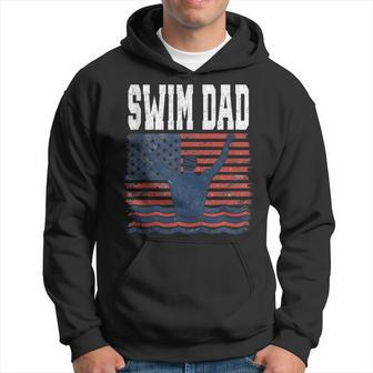 Father's Day 4Th Of July Swim Dad American Us Flag Hoodie - Thegiftio UK