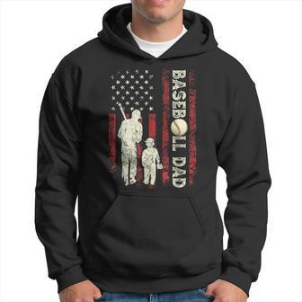 Fathers Day Baseball Dad Usa Flag For Dad Baseball Hoodie - Monsterry