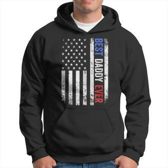 Father's Day Best Daddy Ever With Us American Flag Hoodie - Thegiftio UK