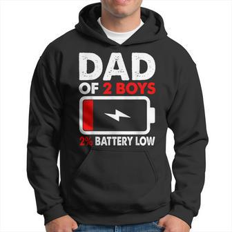 Father's Day Dad Of 2 Boys & Girl 2 Low Battery Hoodie - Thegiftio UK