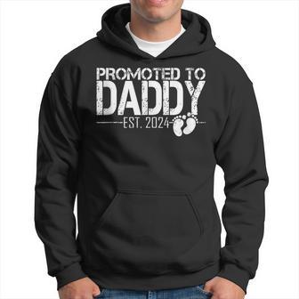 Father's Day First Time Dad 2024 Promoted To Daddy Est 2024 Hoodie - Thegiftio UK