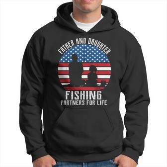 Fathers Day Fishing Dad From Daughter Fishing 4Th Of July Us Hoodie - Seseable