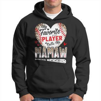 My Favorite Player Calls Me Mamaw Baseball Leopard Hoodie - Monsterry UK