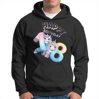 Feliz Cumpleaños De 18 Años Linda Fiesta De Unicornio Para Los Amantes Sudadera - Regaloses
