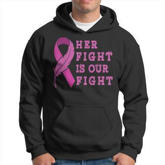 Her Fight Is Our Fight Breast Cancer Awareness Family Hoodie - Thegiftio UK