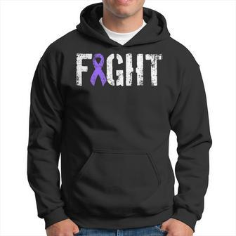 Fight Hodgkins Lymphoma Cancer Military Purple Ribbon Hoodie - Monsterry AU