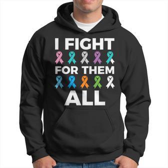 I Fight For Them All Cancer Awareness Ribbons Cancer Fighter Hoodie - Thegiftio UK