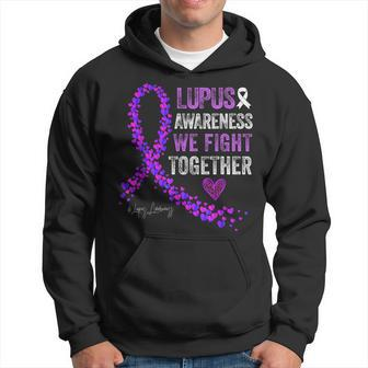 We Fight Together Lupus Awareness Purple Ribbon Hoodie - Monsterry DE
