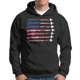Fighter Jet Airplane Usa Flag 4Th Of July Patriotic Mens Hoodie - Monsterry DE