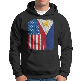 Filipino American Flag Half Usa Philippines Root Proud Hoodie - Monsterry
