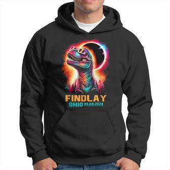 Findlay Ohio Total Solar Eclipse 2024 Dinosaur Colorful Hoodie - Monsterry AU