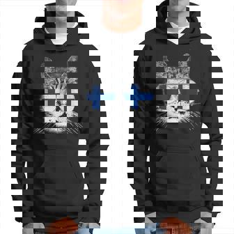 Finnish Finland Flag Country Roots Cat Lover Pride Sweat à capuche - Cadeauxyz