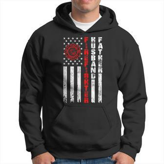 Firefighter Husband Father Fireman Fathers Day For Dad Hoodie - Seseable