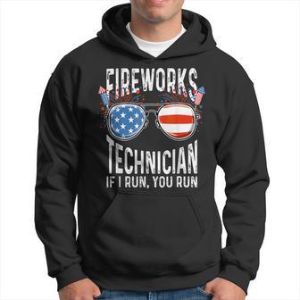 Firework Technician 4Th Of July Usa Pyro-Technician Hoodie - Thegiftio UK