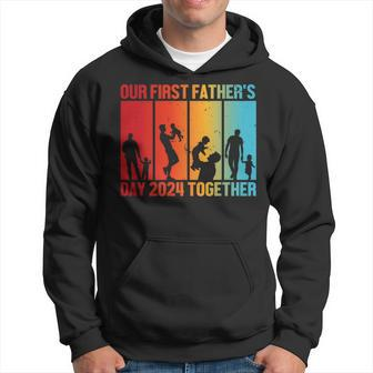 Our First Father Day 2024 Together Vintage Dad Daddy Father Hoodie - Thegiftio UK