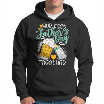 Our First Fathers Day Together 2024 Baby Dad And Son Hoodie - Thegiftio UK