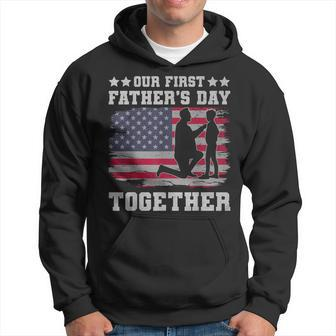 Our First Father's Day Together 2024 New Father Dad Son Hoodie - Thegiftio UK