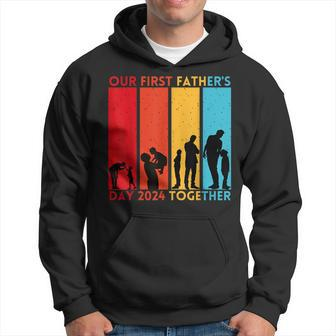 Our First Father’S Day Together Retro Father's Day 2024 Hoodie - Thegiftio UK