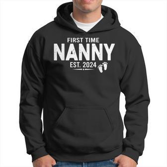 First Time Nanny Est 2024 Loading Promoted To Nanny Hoodie - Thegiftio UK